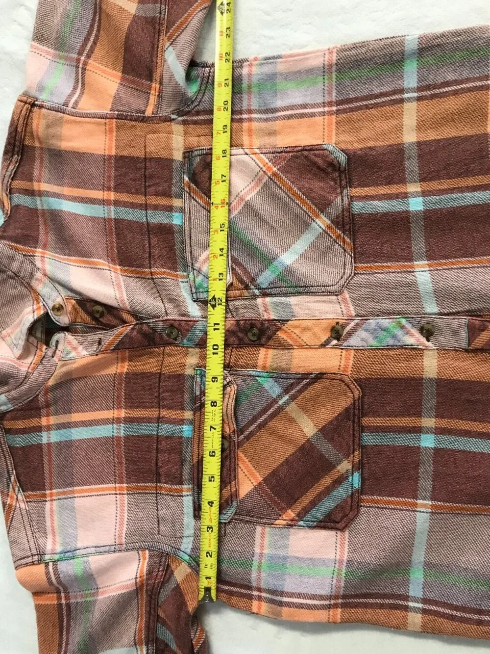 Free People We The Free Vintage Crush Plaid Shirt Brown Combo M NWOT Cotton - Picture 8 of 11